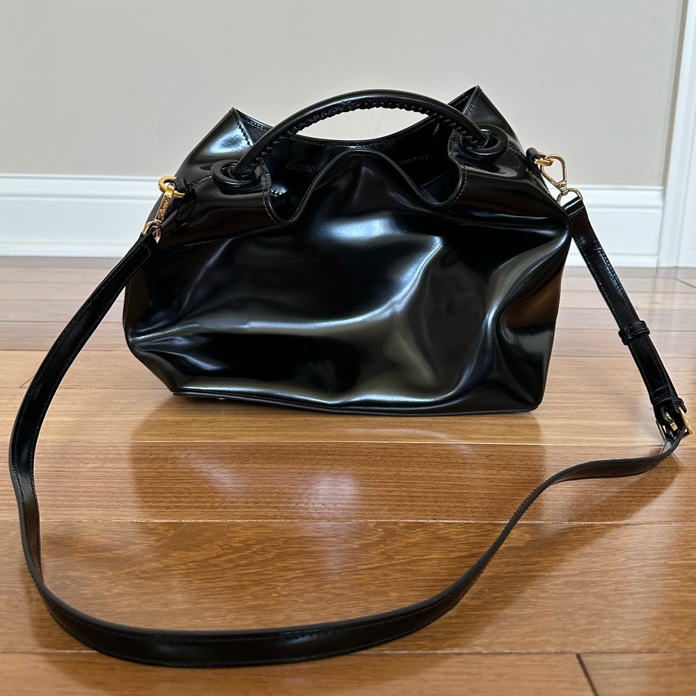 Elleme Patent Leather Black Shoulder Bag